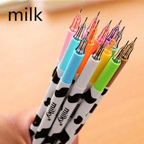 12-Piece: Milky Cow Multicolor Gel Pens
