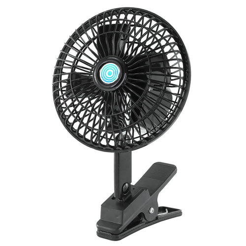 12V Car Fan Oscillating Clip on Cooling Fan with 2 Speeds 120° Rotation