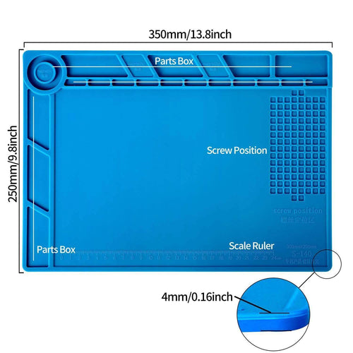 13.8" X 9.8" Magnetic Soldering Silicone Heat Insulation Mat