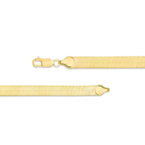 14K 6mm Solid Yellow Gold High Polished Herringbone Necklace Chain
