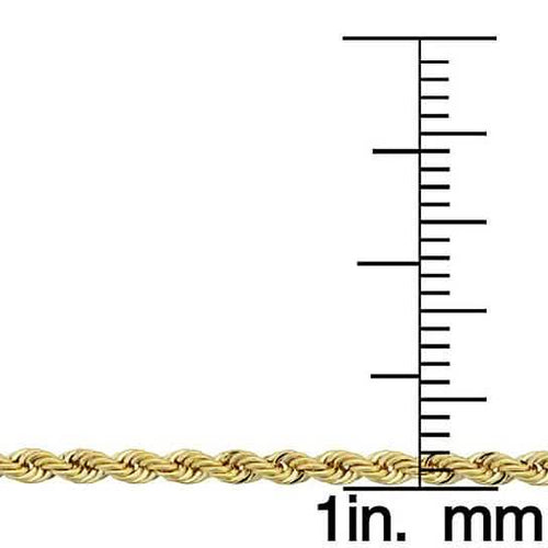 14K Gold 1.5MM Diamond Cut Rope Chain Necklace for Men and Women