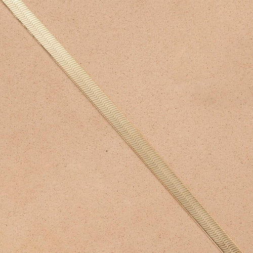 14K Solid Yellow Gold 8" 4.00MM Herringbone Bracelet