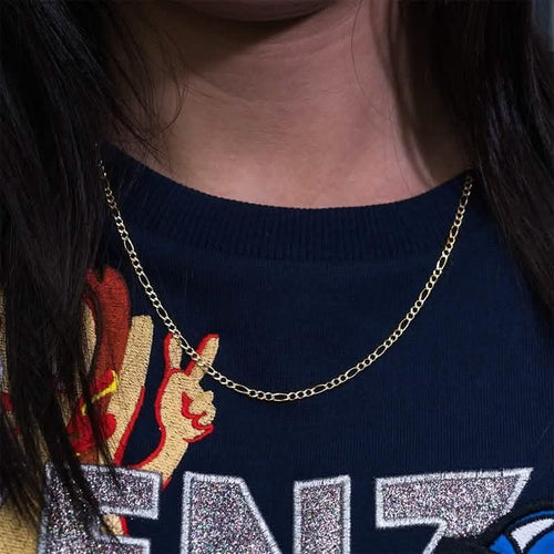 14K Solid Yellow Gold Figaro Chain Necklace