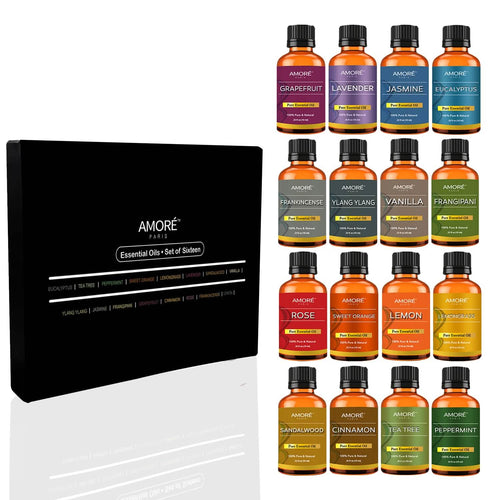 16-Pieces: Aromatherapy 100% Pure Therapeutic High Grade Essential-Oils