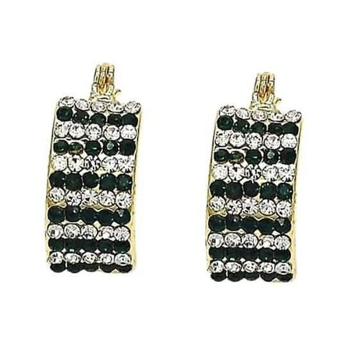 18k Gold-filled Emerald Crystal Pavé High-polish Cubic Zirconia Earrings