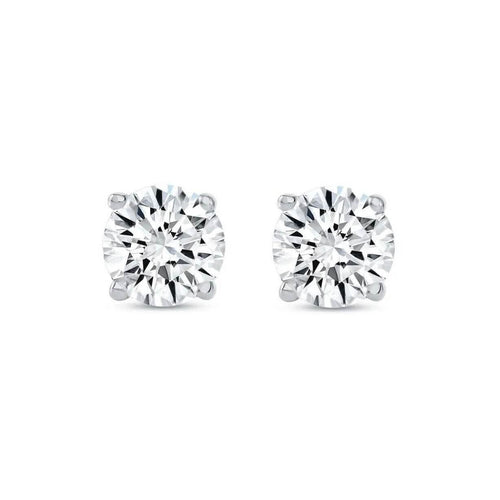 2 Ct Round Lab Created Grown Diamond Earrings 950 Platinum E/VVS Basket Screw