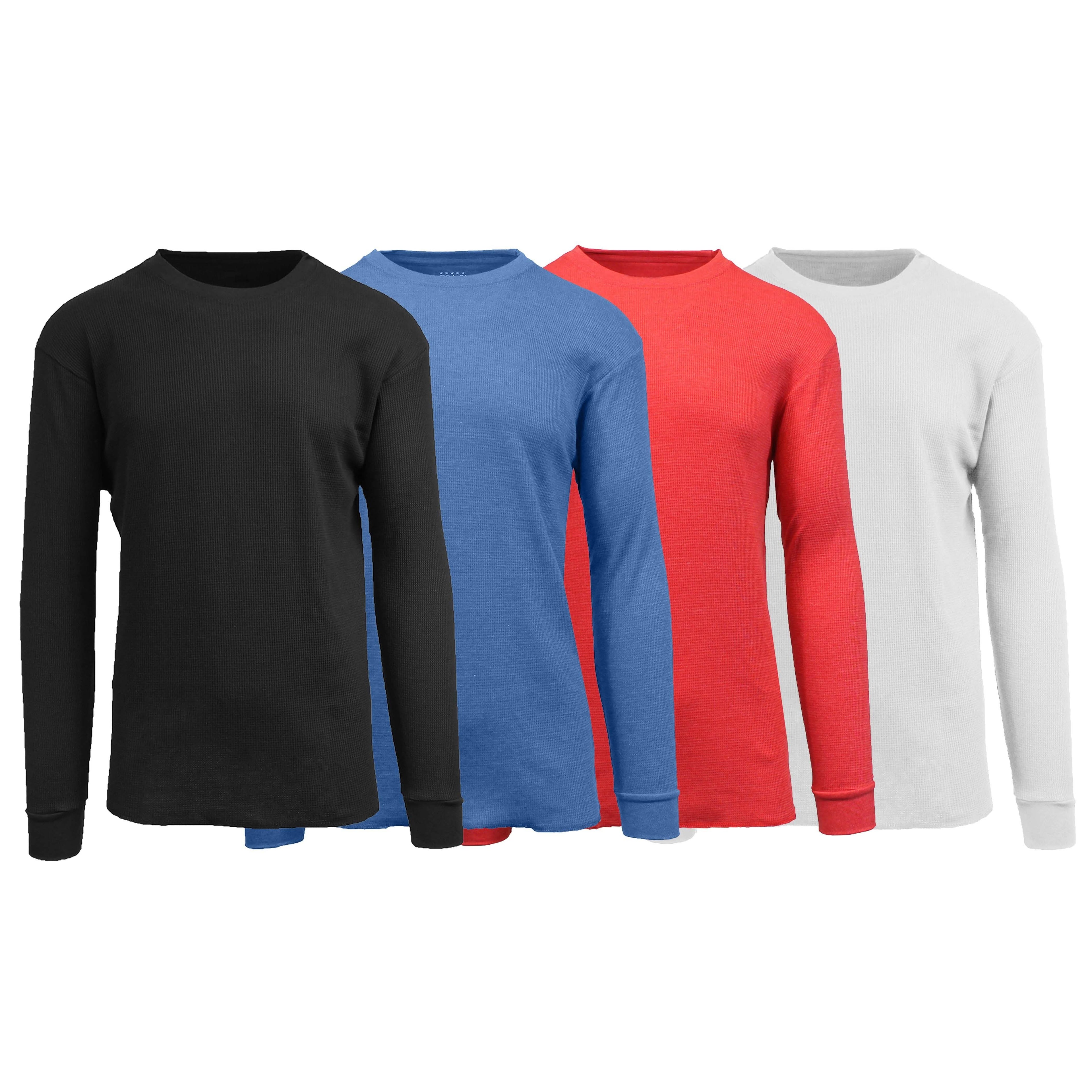 4-Pack: Men's Waffle-Knit Thermal Shirts