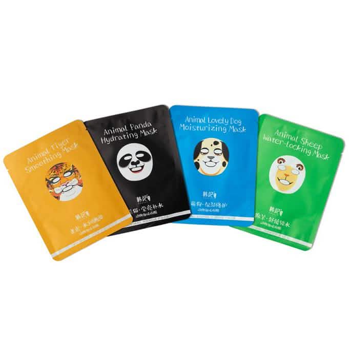 4-Pack: Secret Skin Animal Face Sheet Masks