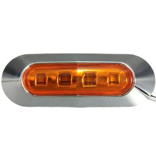 4-Piece: 12V-24V 4 LED Side Marker Indicator Lights