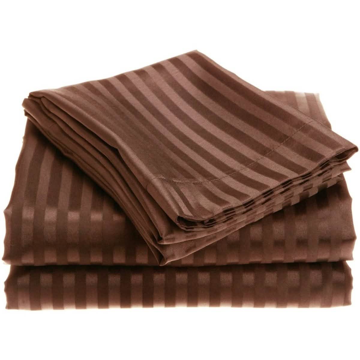 4-Piece: 1800 Series Brushed Microfiber Dobby Striped Sheet Set