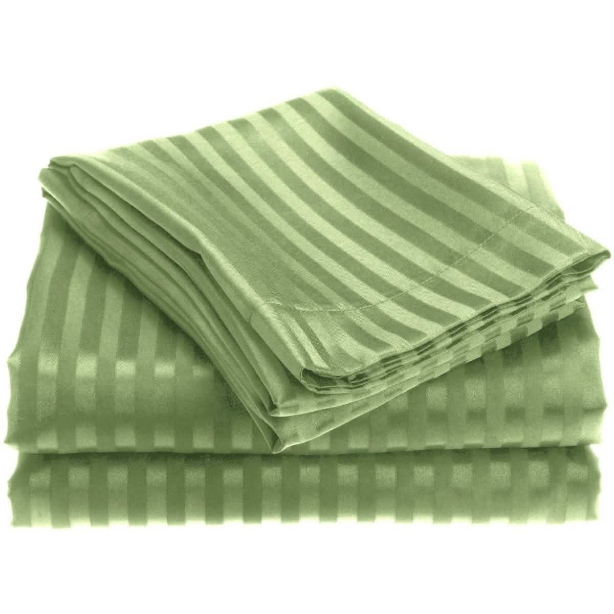 4-Piece: 1800 Series Brushed Microfiber Dobby Striped Sheet Set