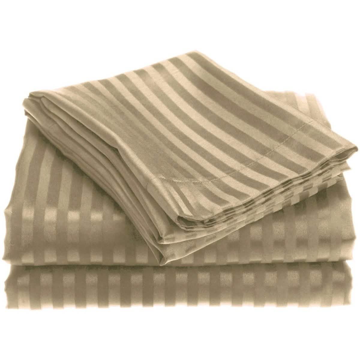 4-Piece: 1800 Series Brushed Microfiber Dobby Striped Sheet Set