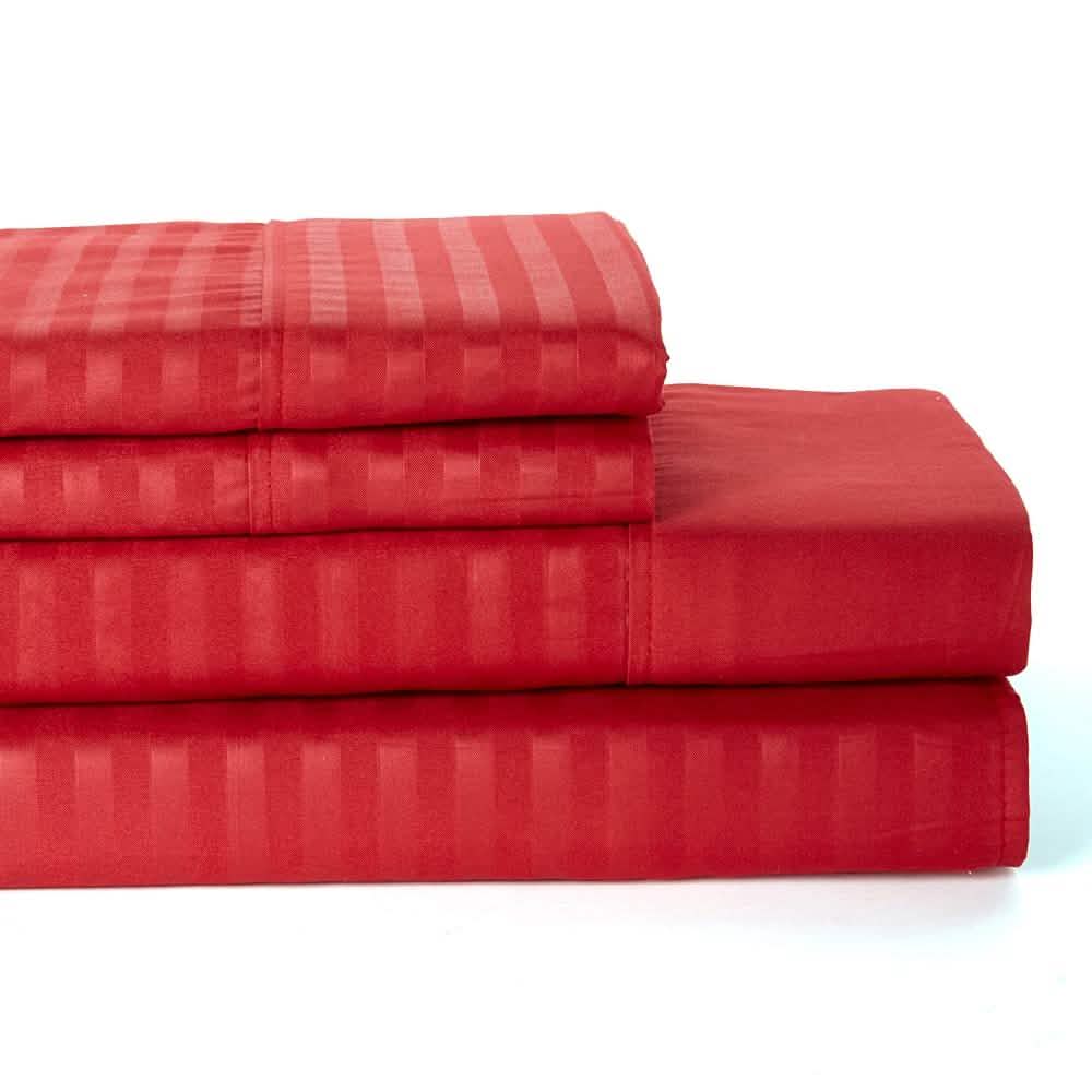 4-Piece: Lux Decor Collection Stripe Sheet Set