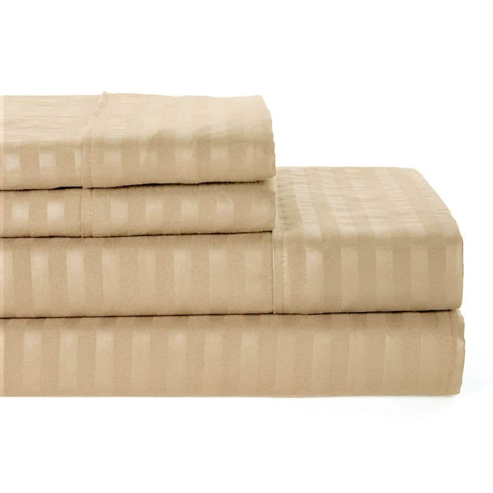 4-Piece: Lux Decor Collection Stripe Sheet Set
