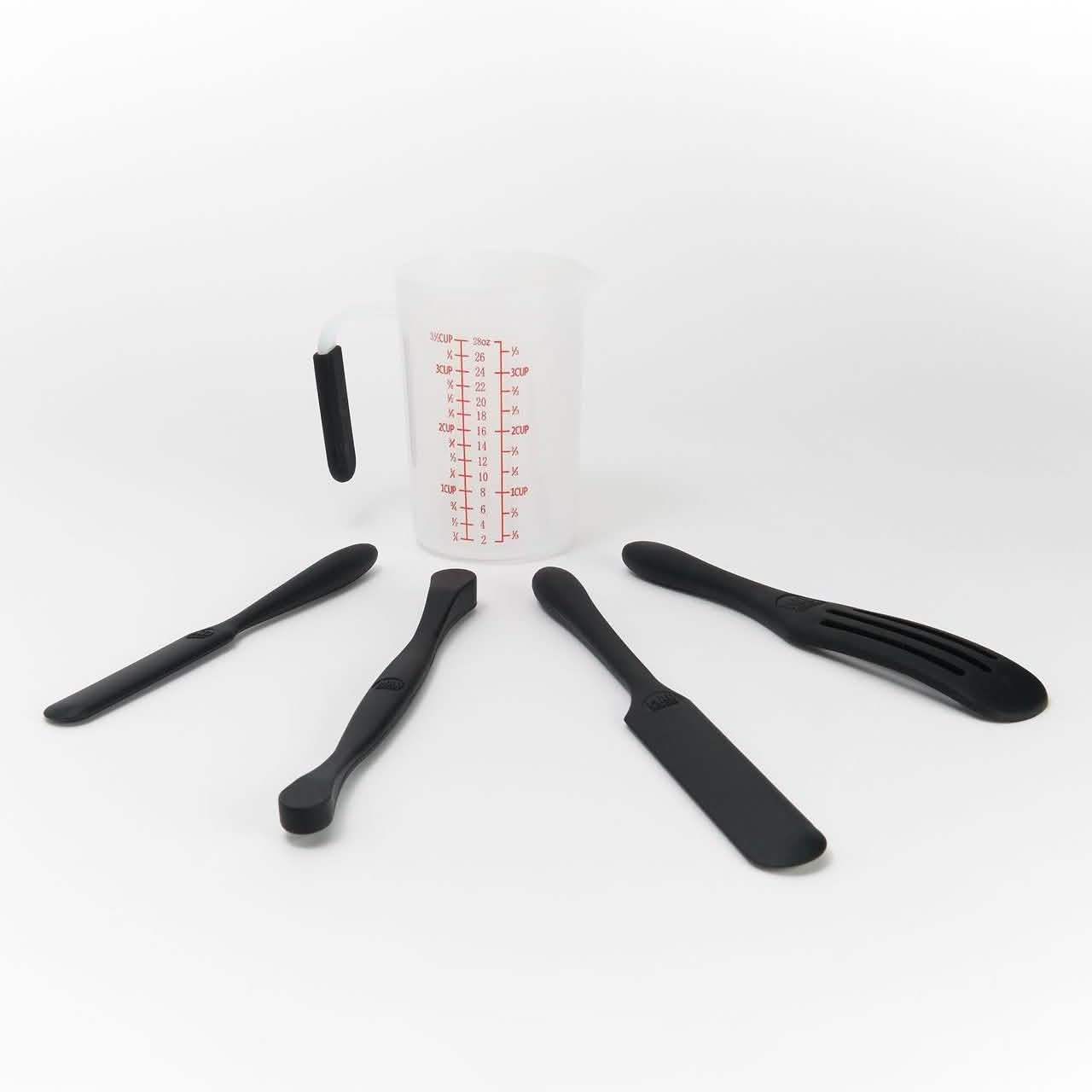 4-Piece: Mad Hungry Silicone Spurtle Baking Prep Set with Measuring Cup