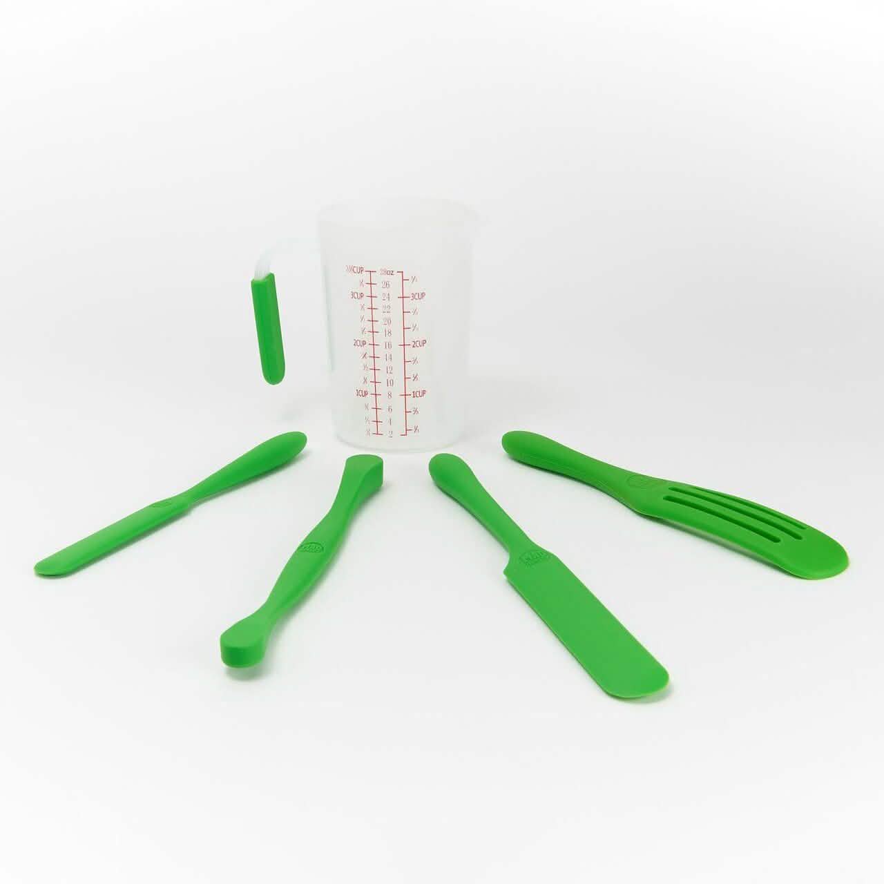 4-Piece: Mad Hungry Silicone Spurtle Baking Prep Set with Measuring Cup
