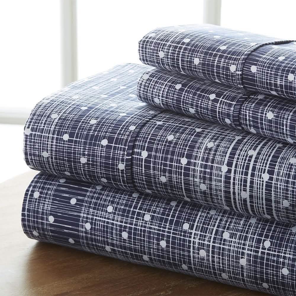 4-Piece Set: Polkadot Patterned Sheet Set