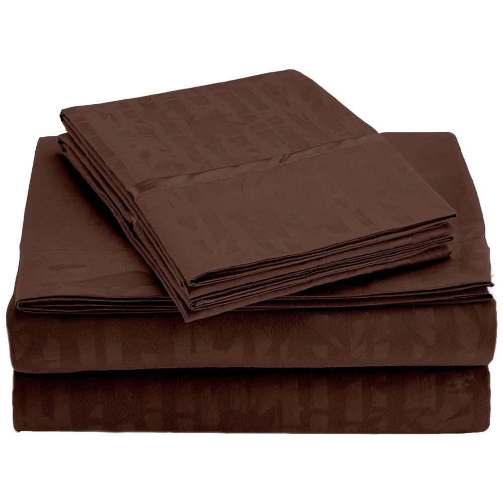4-Piece Set: Super-Soft 1600 Series Bamboo Embossed Bed Sheet