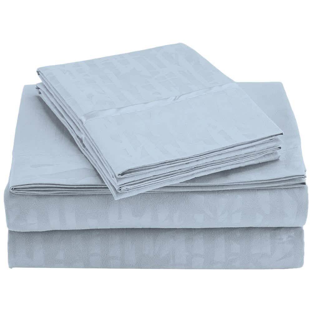 4-Piece Set: Super-Soft 1600 Series Bamboo Embossed Bed Sheet