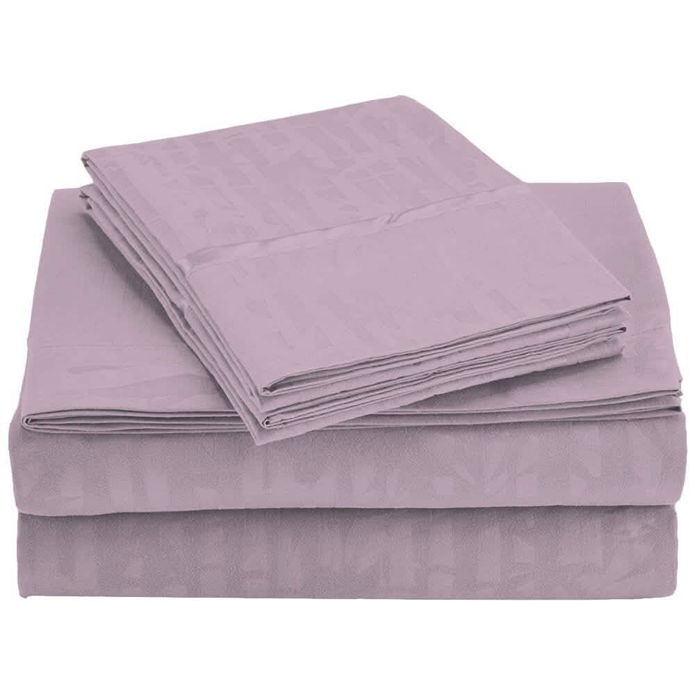 4-Piece Set: Super-Soft 1600 Series Bamboo Embossed Bed Sheet