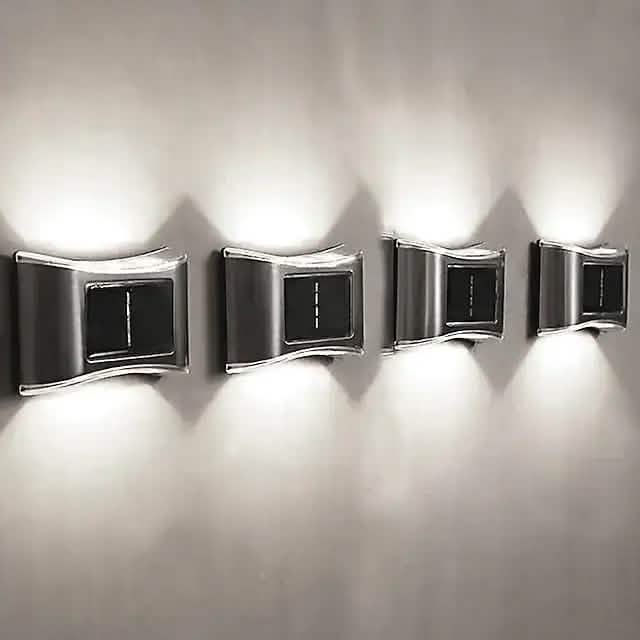 4-Piece: Solar Outdoor 6 LED Waterproof Wall Lights