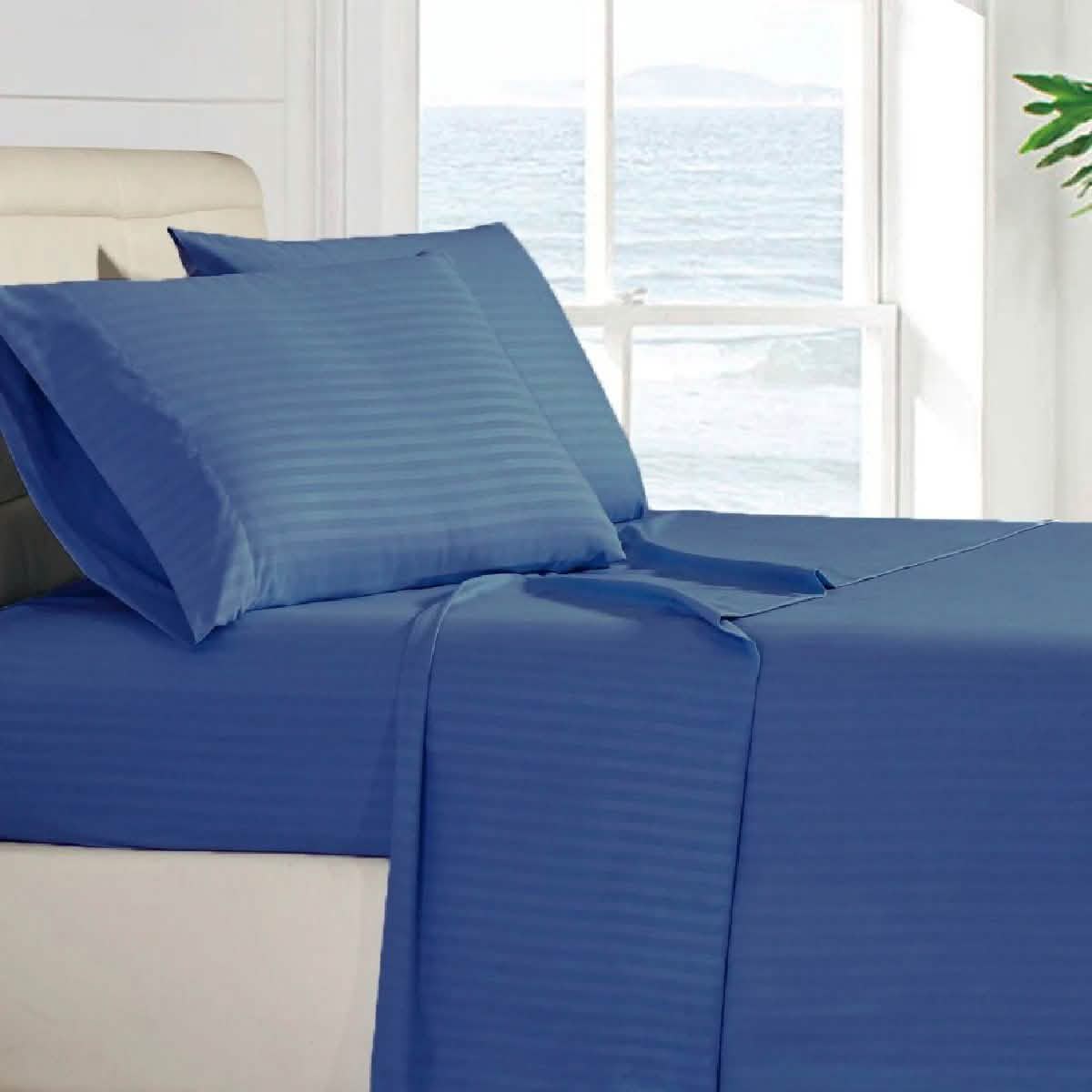 4-Piece: Stripe Smooth Textured Bedding Sheet Set