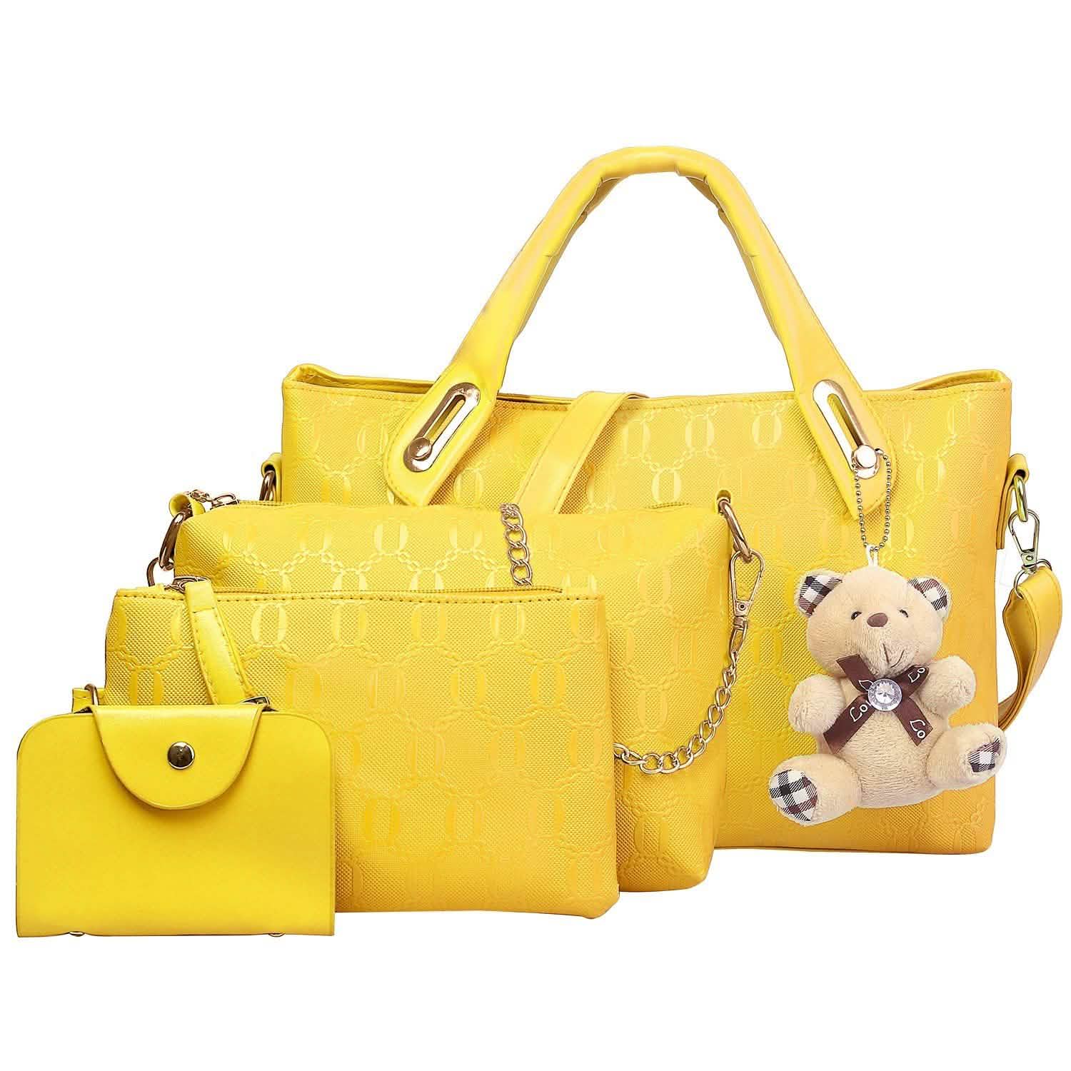 4-Pieces: Women Leather Handbag