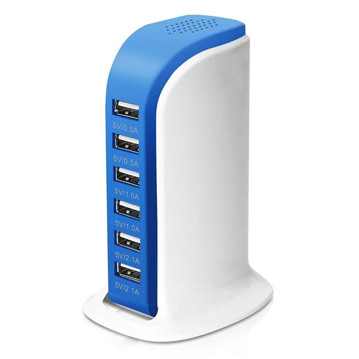 40-Watt 6-Port USB Charging Station for Smart Phones and Tablets