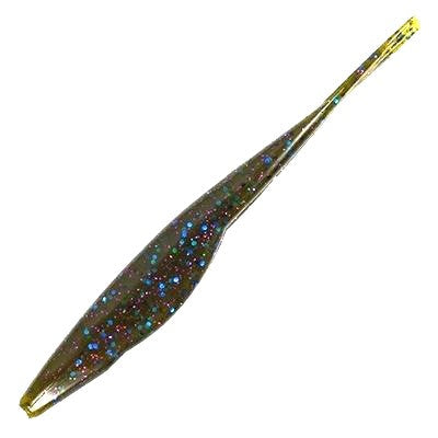 Triple Tail Jerk Shad - Green Pumpkin  Blue and Purple Flake