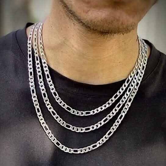 4mm Figaro Chain Necklace - Stainless Steel Necklace Men