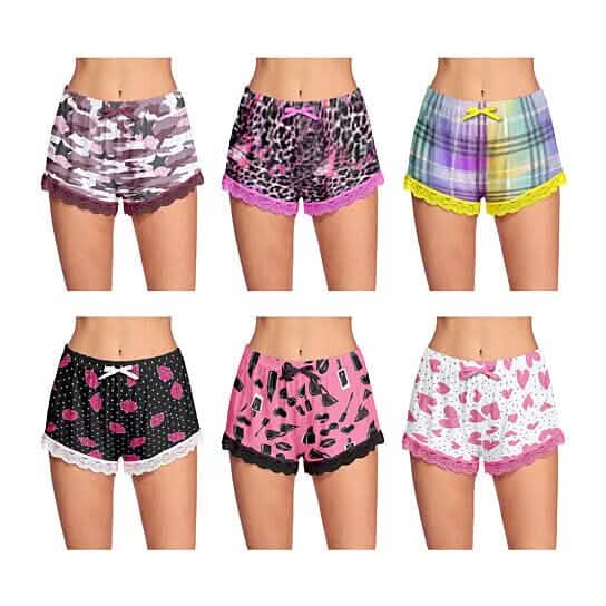 5-Pack: Women's Soft Comfy Printed Lounge Sleep Pajama Short