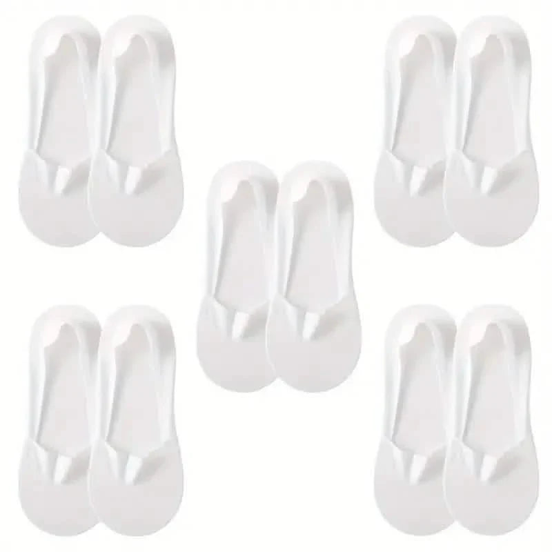 5-Pairs: Low Cut No Show Socks for Women - Invisible, Non Slip, Breathable, Moisture Wicking