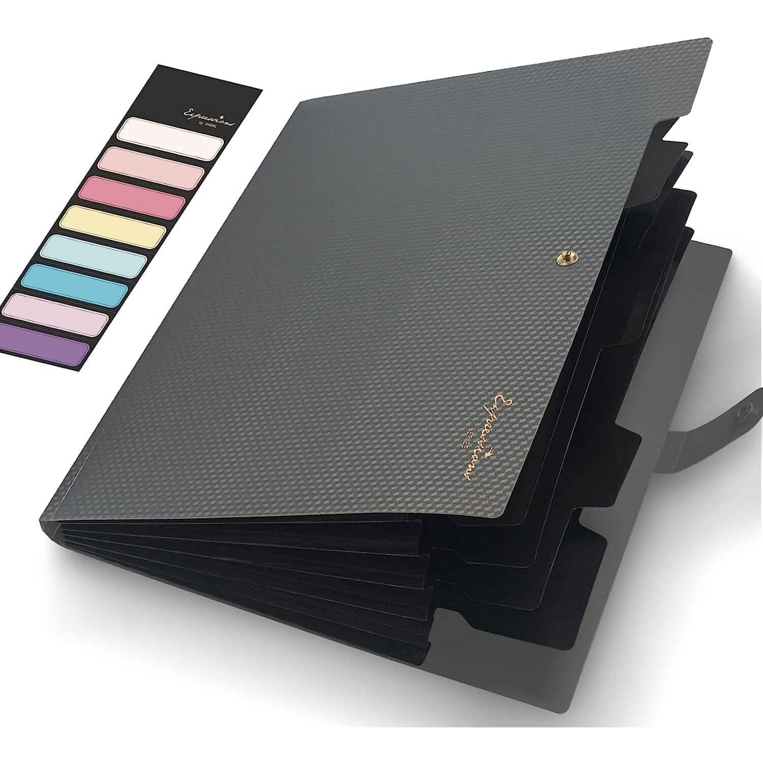 5 Pocket Folder with Labels, Letter Size Expanding File Folder Organizer