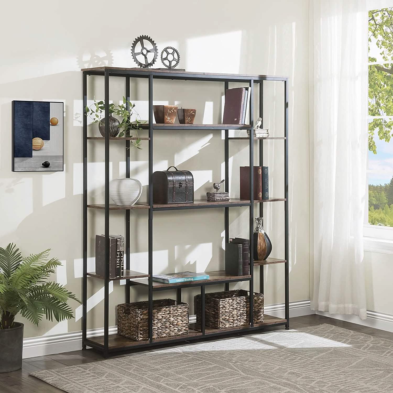 5-Tier Bookcase Bedroom Tall Bookshelf