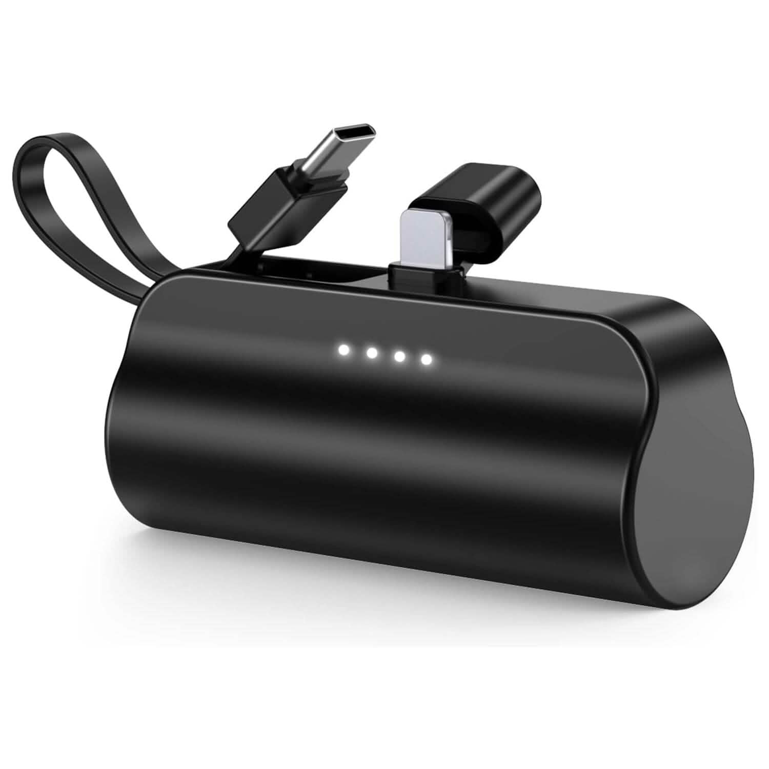 5000mAh Portable Phone Charger Built-in Type C Cable Dual Output
