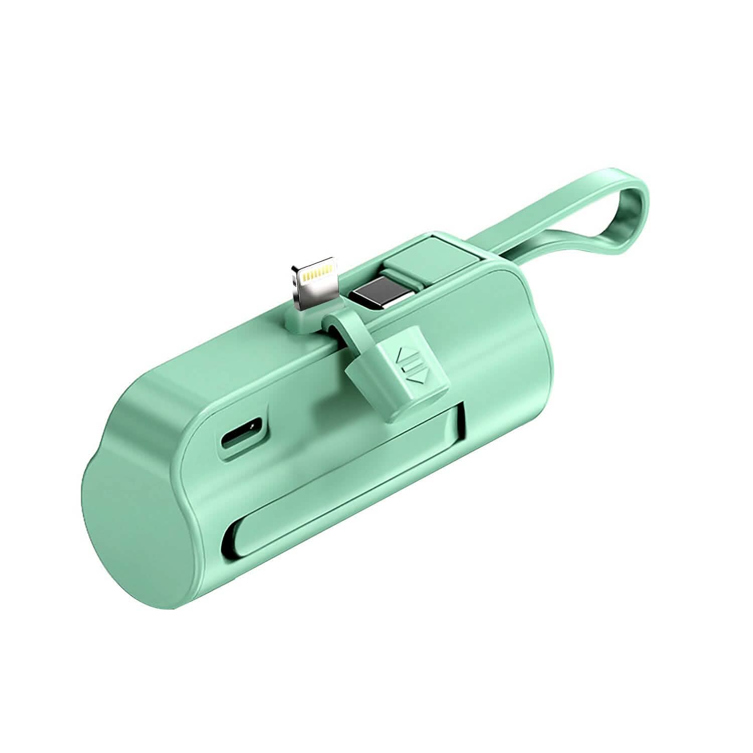 5000mAh Portable Phone Charger Built-in Type C Cable Dual Output