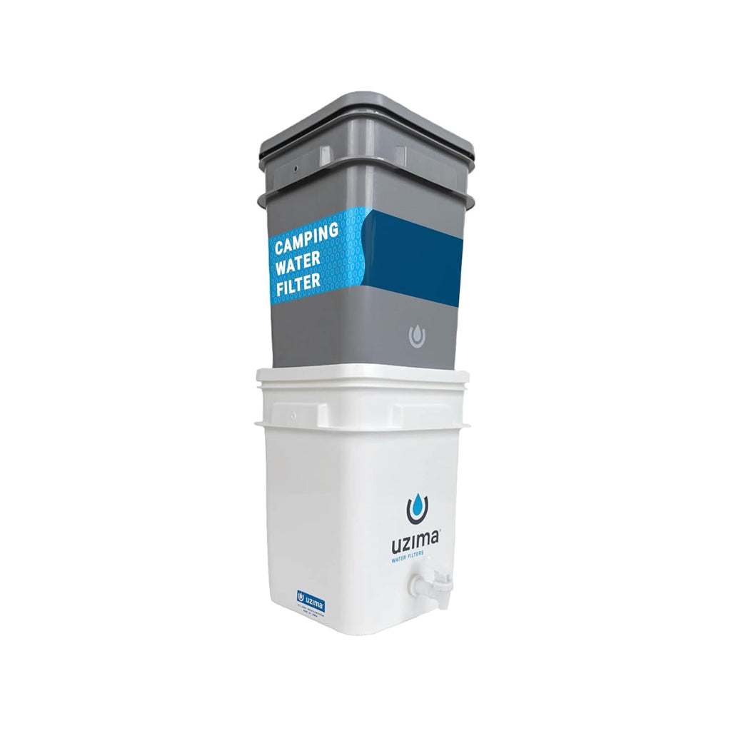 Uzima UZ-2 Camping Water Filter and Drinking Water Filter System, Portable Camping Essentials Purification Gear for Glamping, Hiking, and Hunting Essentials