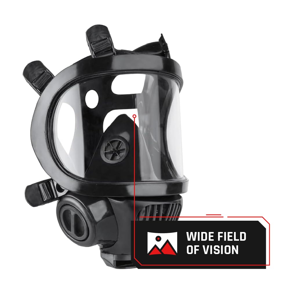 ST-100X Military Grade Full Face Respirator Mask with Advanced Air Filtration - For Chemical, Smoke, and Particulate Protection in Emergency Situations