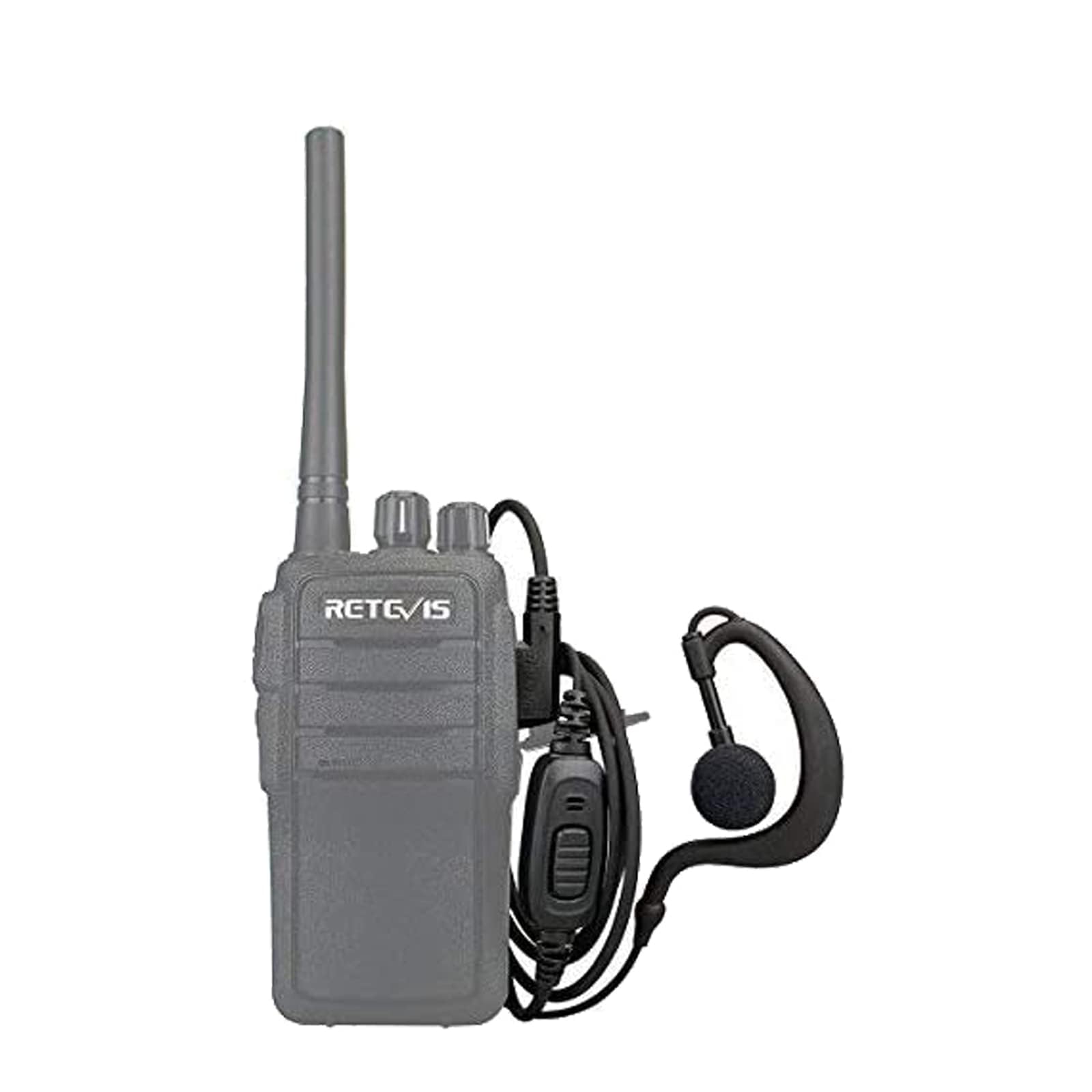Retevis Case of 10, Two Way Radio Earpiece with Mic Single Wire Earhook Headset for RT22 RT21 RT68 RT68H H777 H777H RT86A RT86S, Compatible with Pxton Baofeng BF-888S BF-T26 Kenwood Walkie Talkies