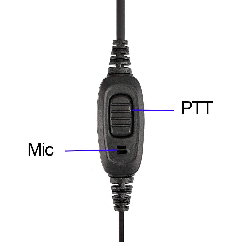 Retevis Case of 10, Two Way Radio Earpiece with Mic Single Wire Earhook Headset for RT22 RT21 RT68 RT68H H777 H777H RT86A RT86S, Compatible with Pxton Baofeng BF-888S BF-T26 Kenwood Walkie Talkies