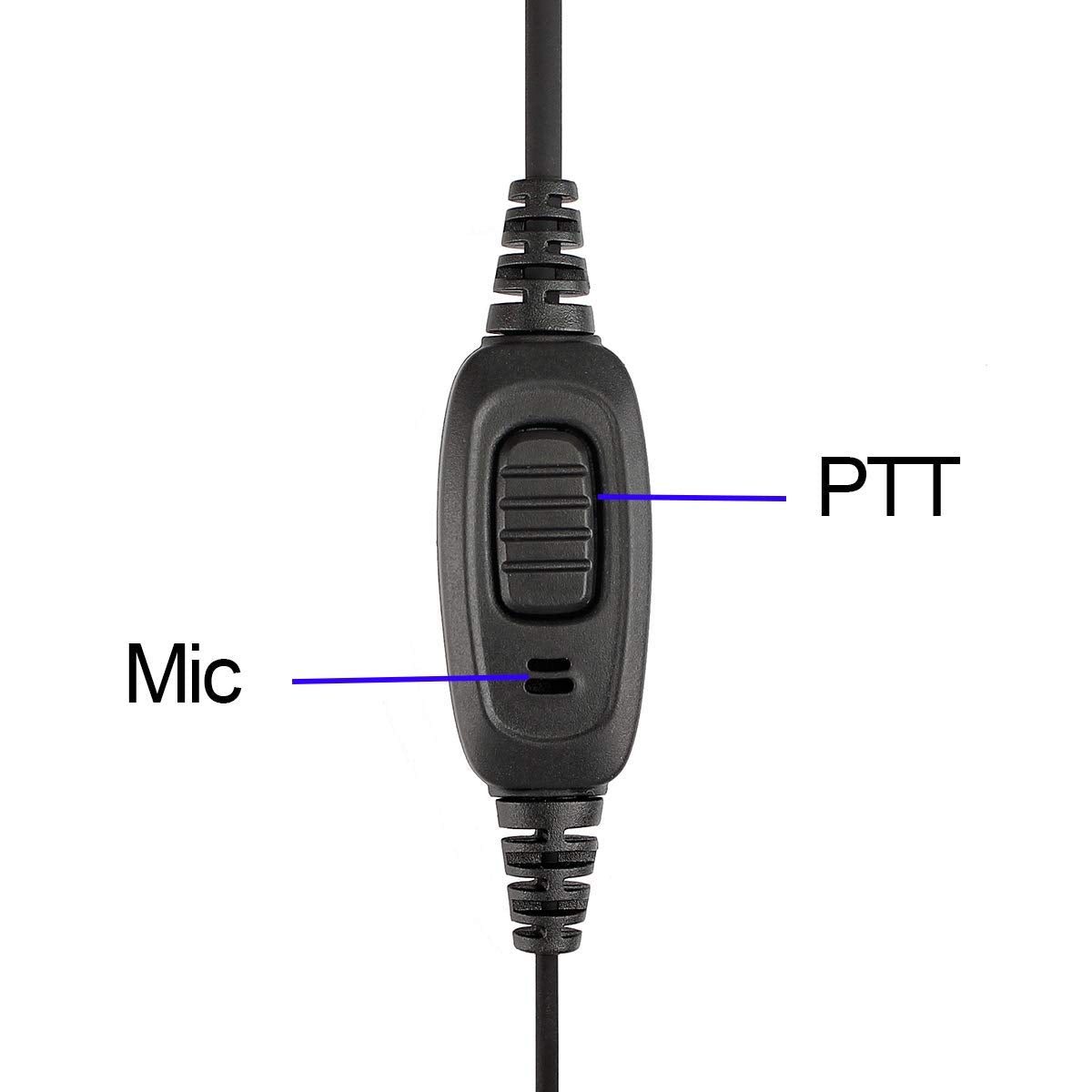 Retevis Case of 10, Two Way Radio Earpiece with Mic Single Wire Earhook Headset for RT22 RT21 RT68 RT68H H777 H777H RT86A RT86S, Compatible with Pxton Baofeng BF-888S BF-T26 Kenwood Walkie Talkies