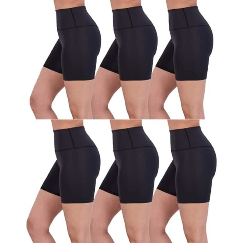 6-Pack: Active High Waisted Biker Shorts