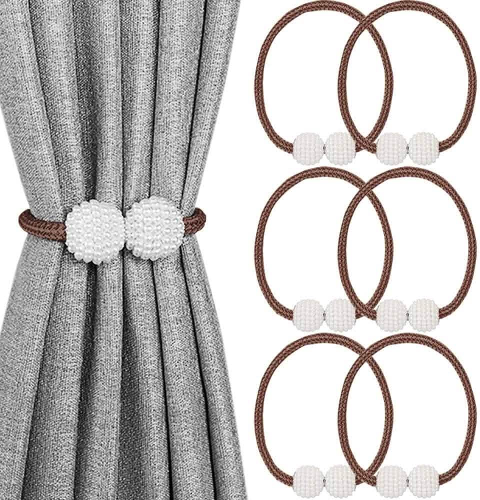 6-Pack: Magnetic Curtain Tiebacks, Decorative Curtain Holdbacks