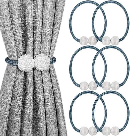 6-Pack: Magnetic Curtain Tiebacks, Decorative Curtain Holdbacks