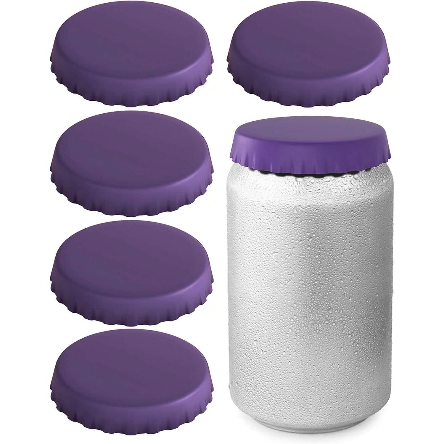 6-Pack: Silicone Can Lids Fits Standard Soda Cans