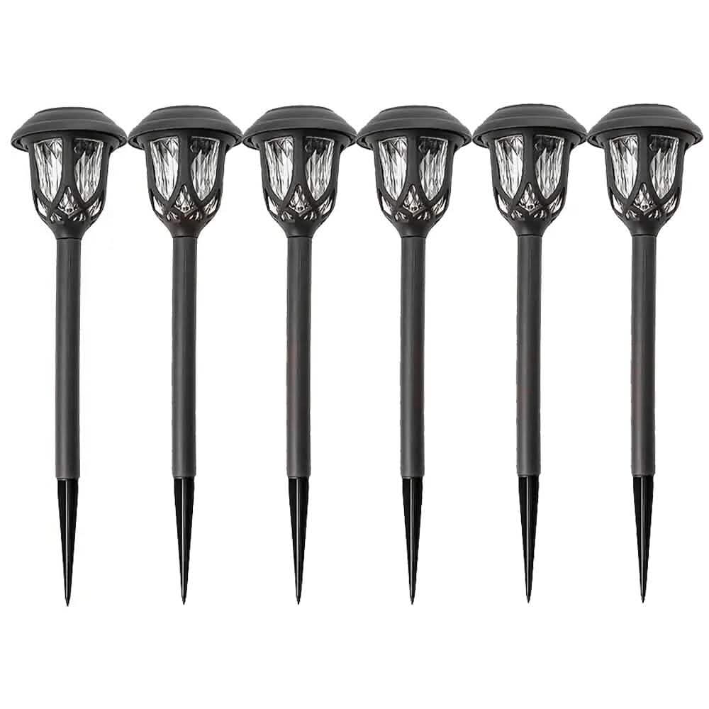 6-Pack: Solar Powered Pathway Lights - Touch-Controlled, Waterproof, Detachable, Energy Efficient, and Wireless Solar Garden Stake Lights