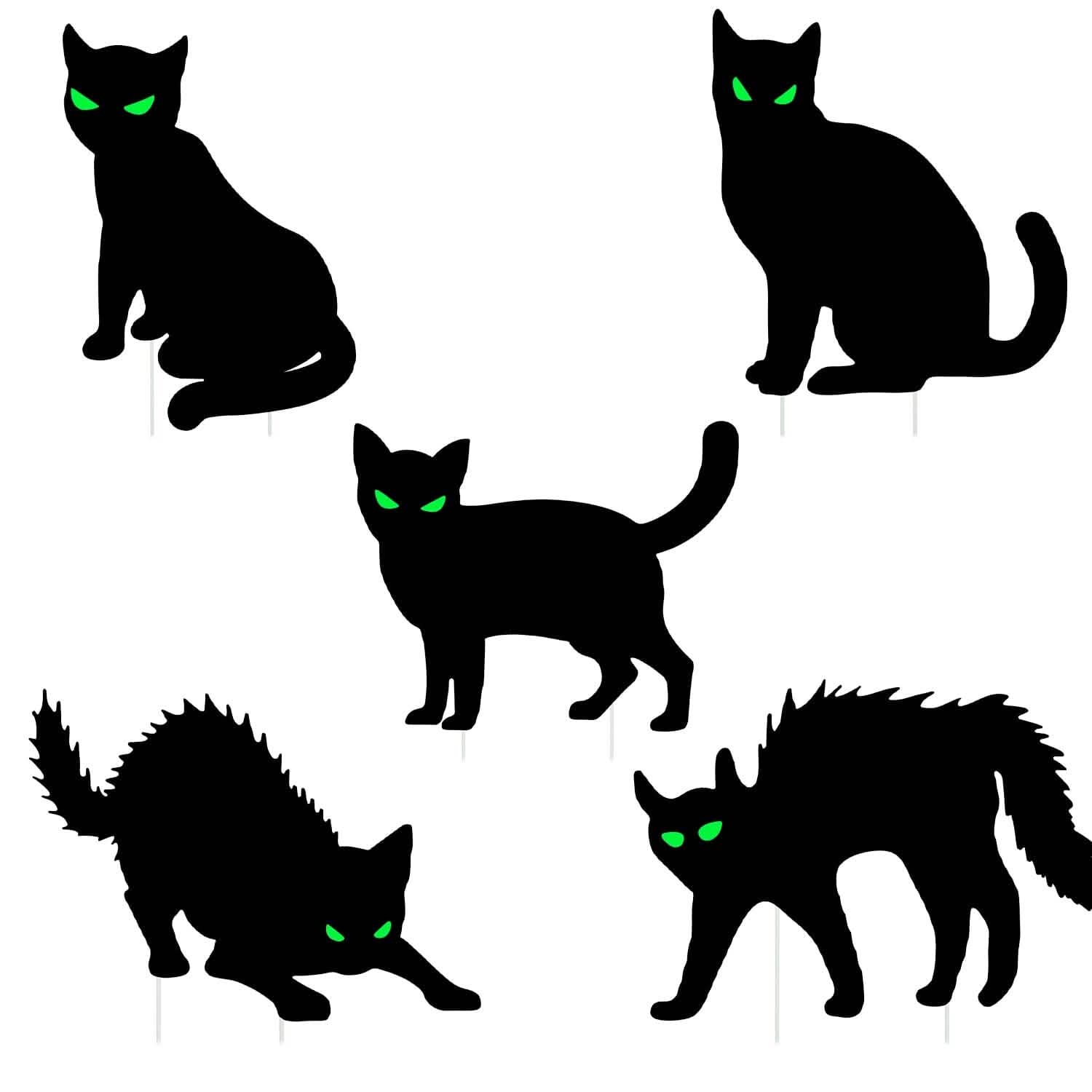 6-Pieces: Glow in the Dark Halloween Yard Sign Decorations with 12 Stakes