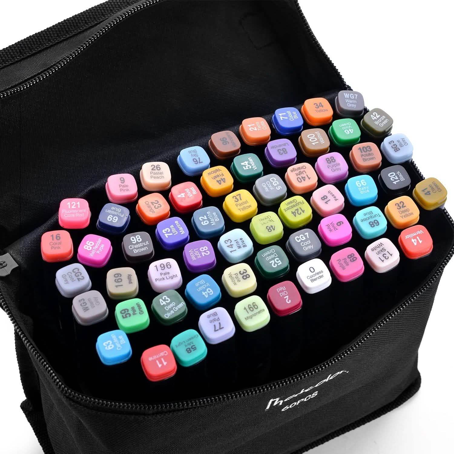 60-Piece: AGPtek Colors Dual Tips Marker Pen Set