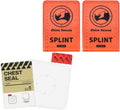RHINO RESCUE Bundle-Vented Chest Seal, 4 Vents, Sterile Emergency Trauma Dressing, Occlusive Adhesive Pad+First Aid Splint 36" X 4.3" Orange-Gray, Keep Bones in Position (2, Folded)