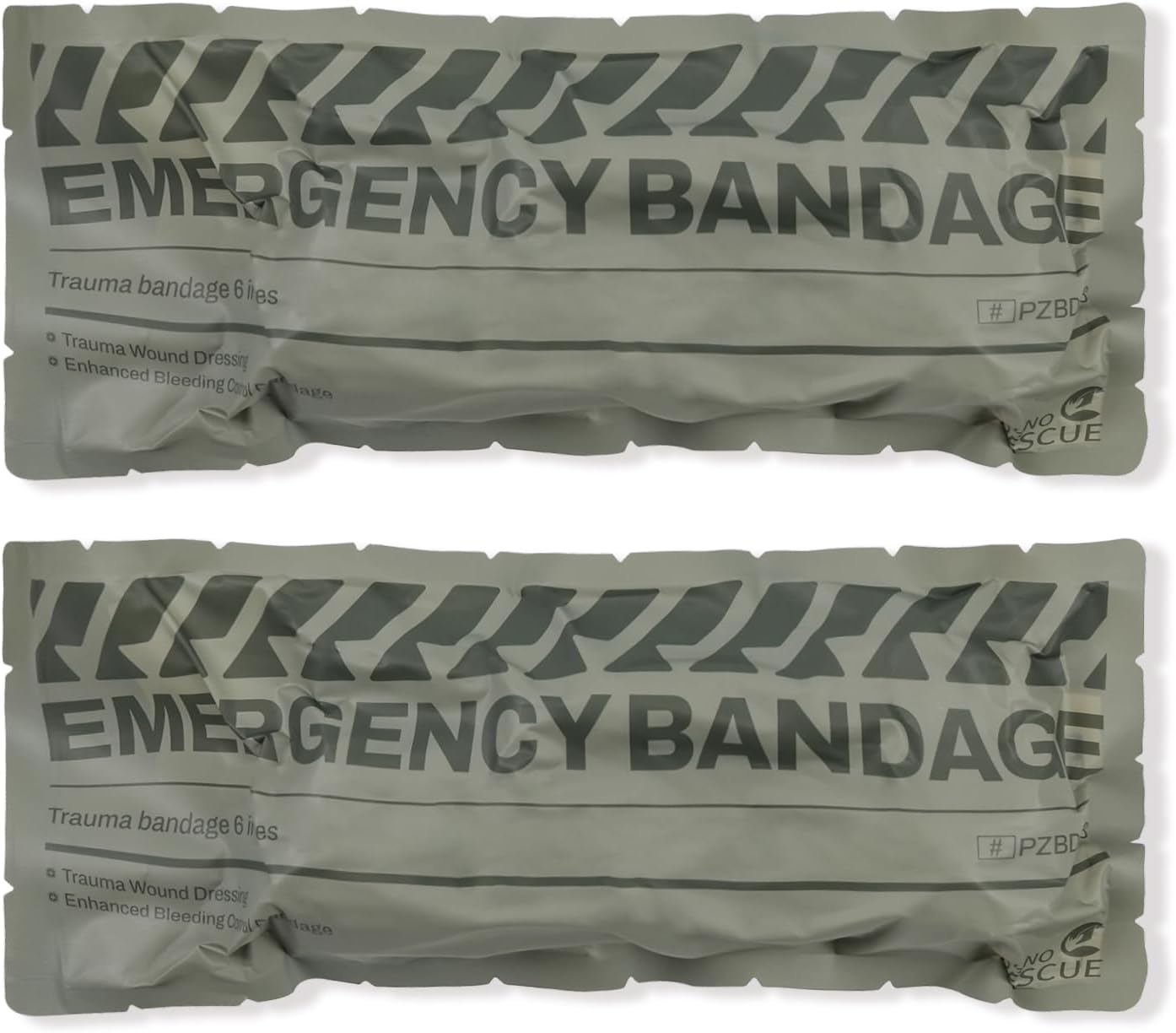 RHINO RESCUE Bundle-Vented Chest Seal, 4 Vents, Sterile Emergency Trauma Dressing, Occlusive Adhesive Pad+6" Israeli Style Emergency Bandage, Compression Trauma Wound Dressing